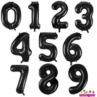 Shaped Black 34" Number Balloon 0-9 - Inflated